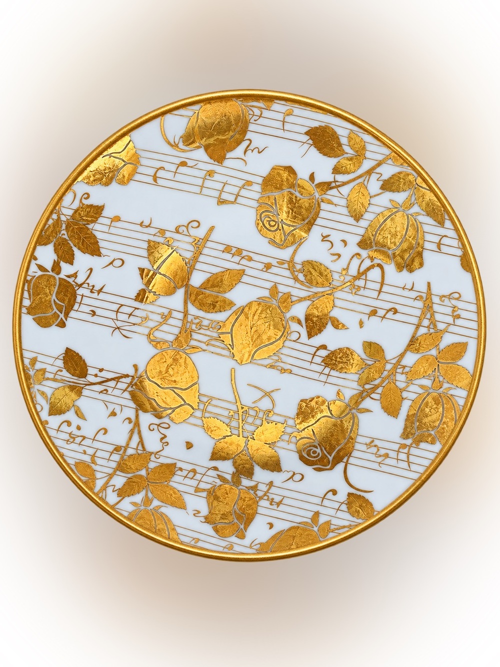 Vintage Japan gold rose musical plates set of 4
